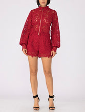 Load image into Gallery viewer, Red Crochet Short Set