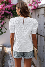 Load image into Gallery viewer, White Round Neck Floral Top