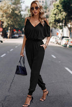 Load image into Gallery viewer, Cold Shoulder Wrap Detail Jumpsuit