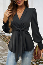 Load image into Gallery viewer, Black V Neck Blouse
