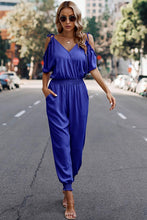 Load image into Gallery viewer, Cold Shoulder Wrap Detail Jumpsuit