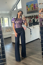 Load image into Gallery viewer, Metallic Bubble Sleeve Top