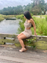 Load image into Gallery viewer, Rosette Crochet Cutout Mini Dress