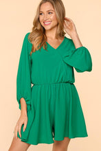 Load image into Gallery viewer, Kelly Green Romper with Buttoned Back