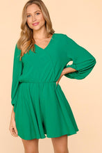 Load image into Gallery viewer, Kelly Green Romper with Buttoned Back