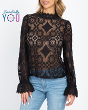 Load image into Gallery viewer, Black Sheer Knit Top