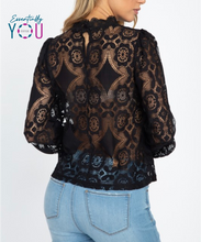 Load image into Gallery viewer, Black Sheer Knit Top