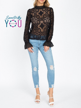 Load image into Gallery viewer, Black Sheer Knit Top