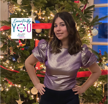 Load image into Gallery viewer, Metallic Bubble Sleeve Top