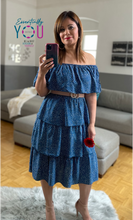 Load image into Gallery viewer, Off Shoulder Ruffle Drawstring Dress