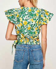 Load image into Gallery viewer, Printed Surplice Short Sleeve Top