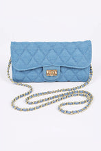 Load image into Gallery viewer, Quilted Denim Chain Wallet