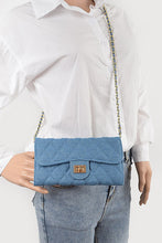 Load image into Gallery viewer, Quilted Denim Chain Wallet