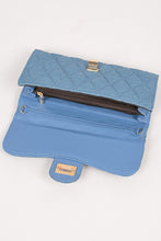 Load image into Gallery viewer, Quilted Denim Chain Wallet