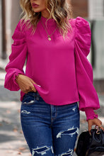 Load image into Gallery viewer, Fuchsia High Neck Ruffle Top