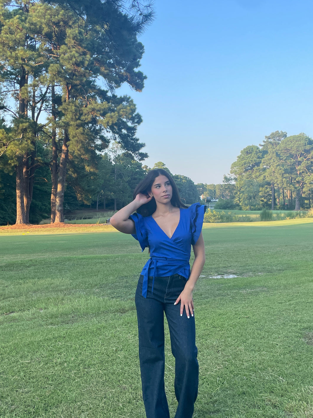 High-Rise Indigo Wide Leg Jeans