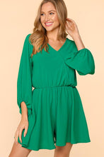 Load image into Gallery viewer, Kelly Green Romper with Buttoned Back
