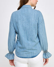 Load image into Gallery viewer, Pearl Detail Denim Shirt

