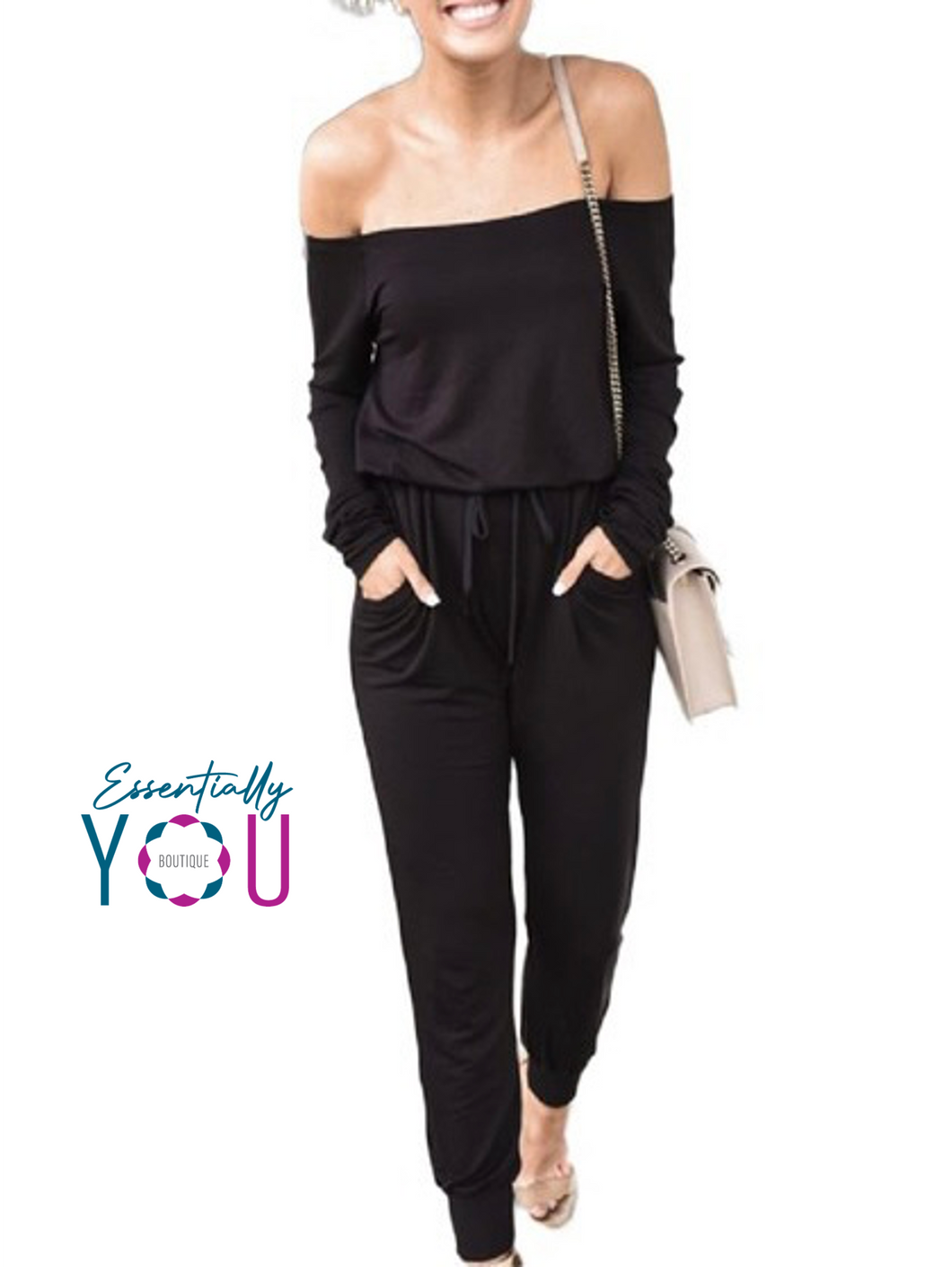 Black Off Shoulders Jumpsuit