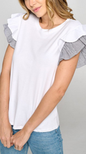 Load image into Gallery viewer, White Double Ruffle Sleeve Top

