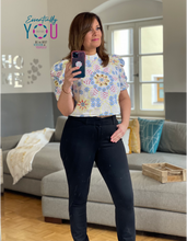 Load image into Gallery viewer, Embroidery Casual Woven Short Sleeve Top
