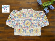 Load image into Gallery viewer, Embroidery Casual Woven Short Sleeve Top
