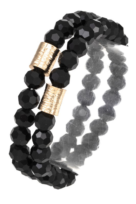 Faceted Glass Bead Bracelet