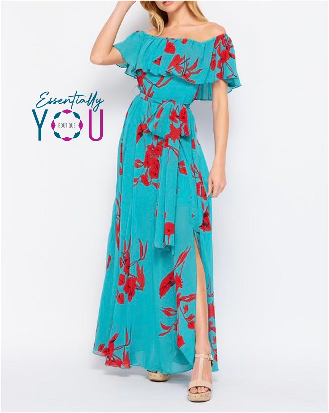 Floral Print Off-Shoulder Maxi