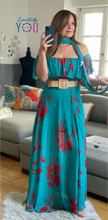 Load image into Gallery viewer, Floral Print Off-Shoulder Maxi
