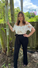 Load image into Gallery viewer, Off Shoulder Crochet &amp; Lace Jumpsuit
