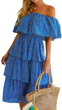 Load image into Gallery viewer, Off Shoulder Ruffle Drawstring Dress
