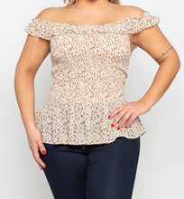 Load image into Gallery viewer, Floral Smoked Off Shoulder Top
