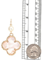 Load image into Gallery viewer, Pearl Link Clover Dangle Earrings
