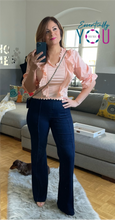 Load image into Gallery viewer, Pink Half Sleeve Ruffle Top
