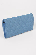 Load image into Gallery viewer, Quilted Denim Chain Wallet
