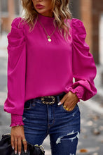 Load image into Gallery viewer, Fuchsia High Neck Ruffle Top
