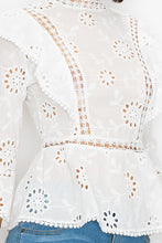 Load image into Gallery viewer, White Eyelet Blouse
