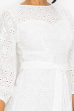 Load image into Gallery viewer, Eyelet Dress with Belt
